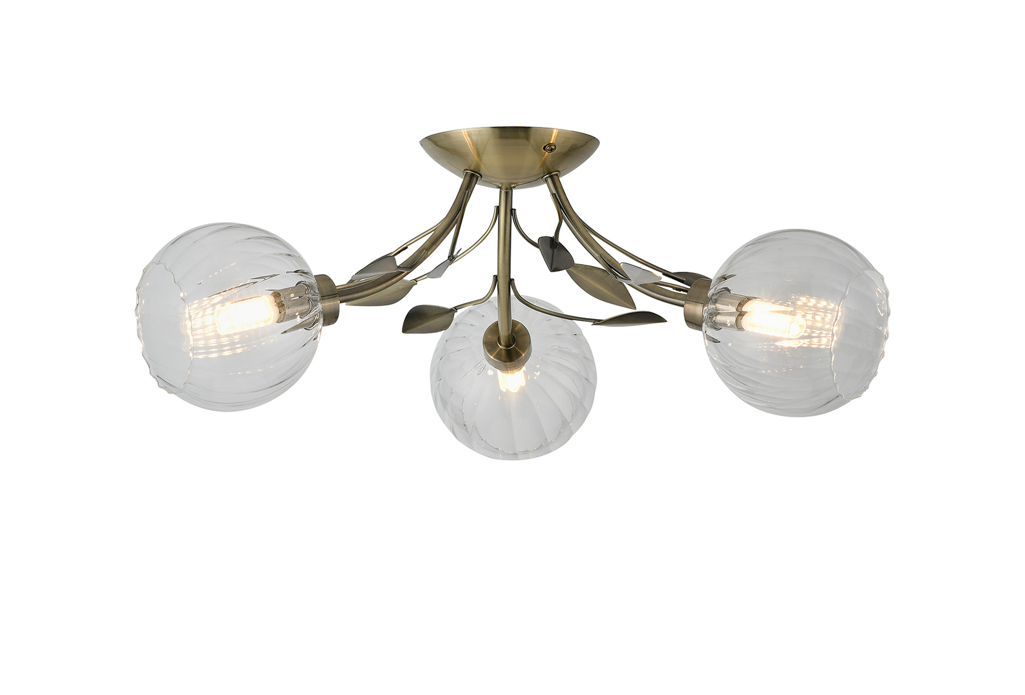 D0841AB  Elm Semi Ceiling 3 Light Antique Brass